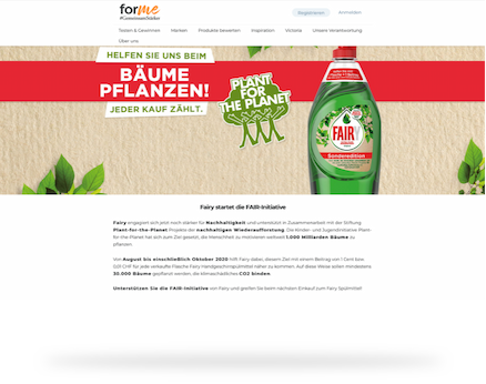 Screenshot der Kampagne Fairy & Plant for the Planet