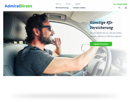 Screenshot der Website von Admiral Direkt