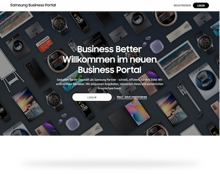 Screenshot der Website von Samsung Business Portal