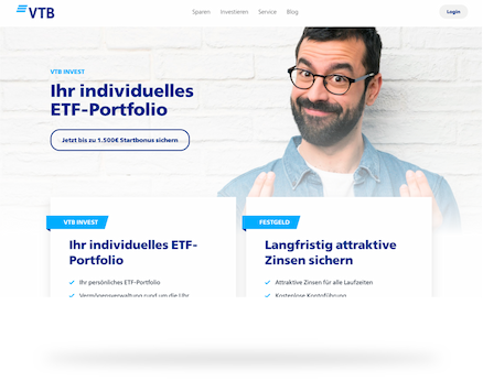 Screenshot der Website von VTB Direkt