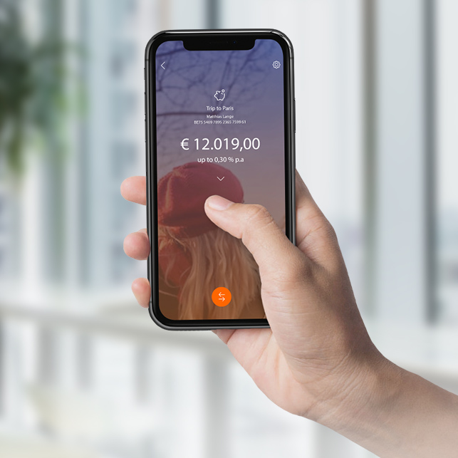 Ein Handyscreen, welches die RaboDirect-App zeigt