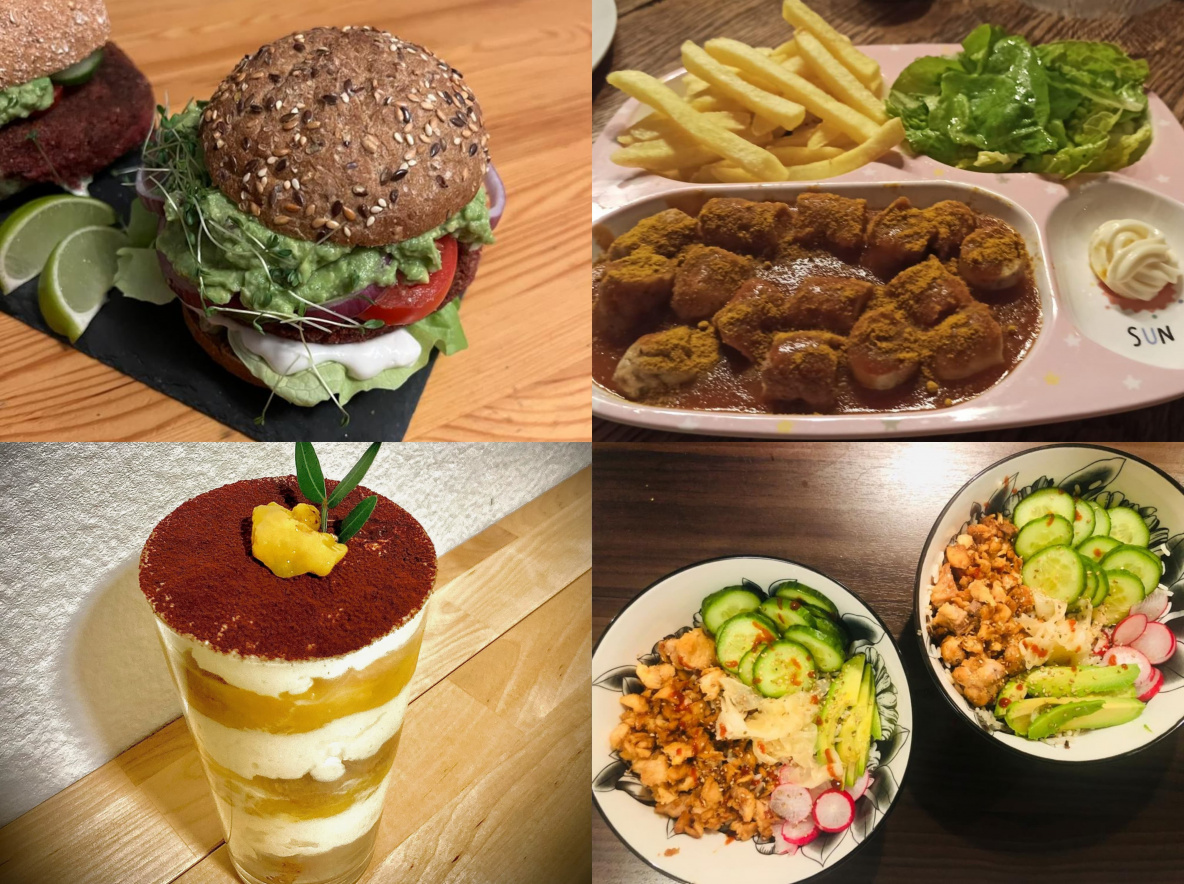 4 examples of Vegan food dishes 