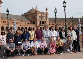 international team spain cocomore with all team members in plaza de España