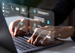 Person on a laptop talking to AI